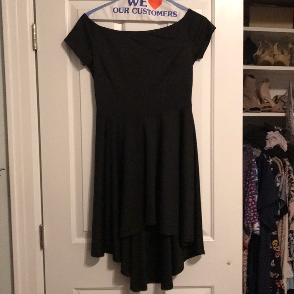 Black high low dress
